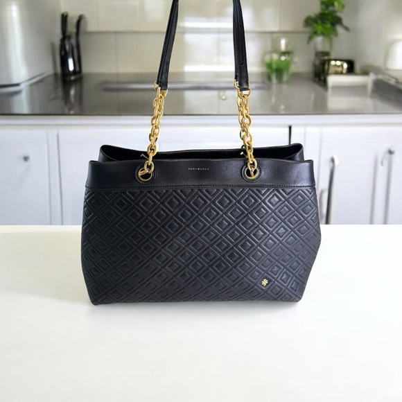Tory Burch Handbags - Tory Burch Black Fleming Soft Tote Quilted Leather Shoulder Bag